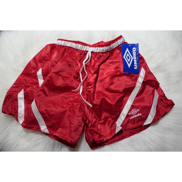 NWT Vintage 90s Nylon UMBRO Manchester Embroidered Men's XS Soccer Short